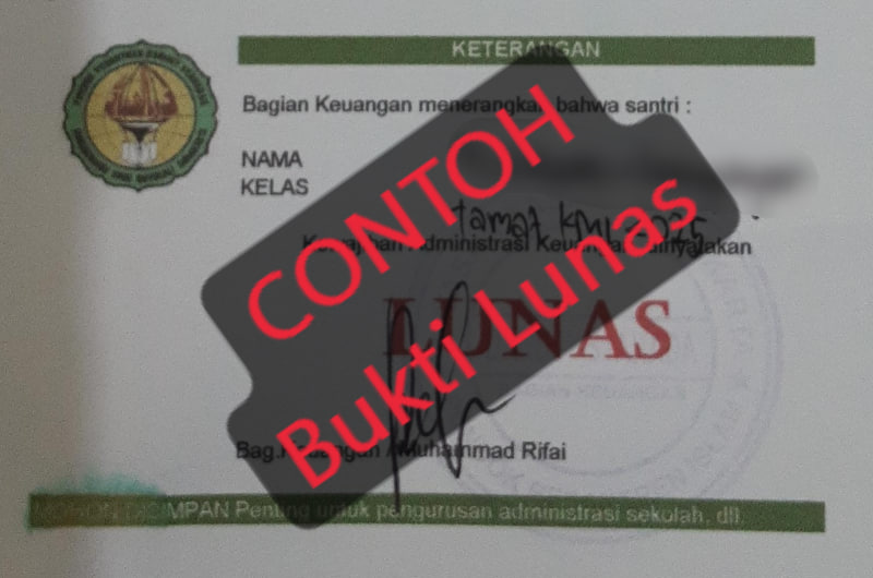 Contoh Bukti Lunas